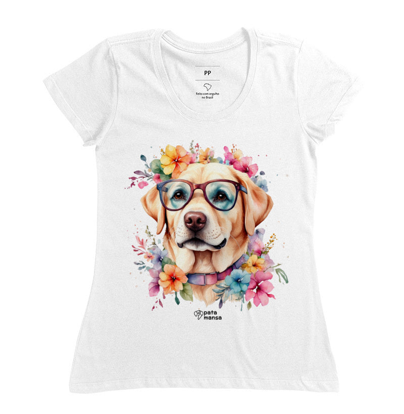 Camiseta Labrador Flowers