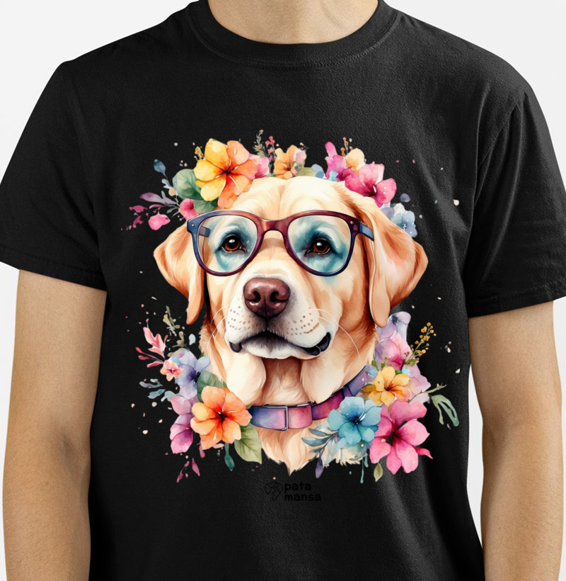 Camiseta Labrador Flowers